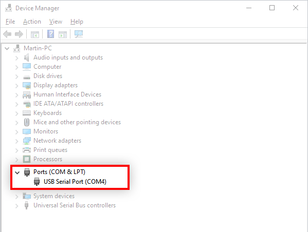 Połączenie przez USB 1